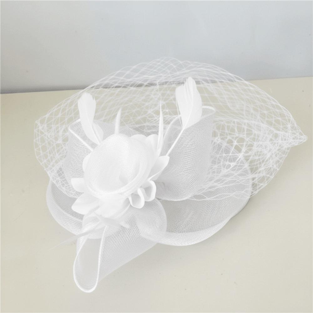 Bride Headdress Vintage Style Fascinator Hat Feather Mesh Sweet Bow Veil Hat Exquisite Elegant Fancy Flower Headband Tea Party білий
Bride Headdress Vintage Style Fascinator Hat Feather Mesh Sweet Bow Veil Hat Exquisite Elegant Fancy Flower Headband Tea Party білий