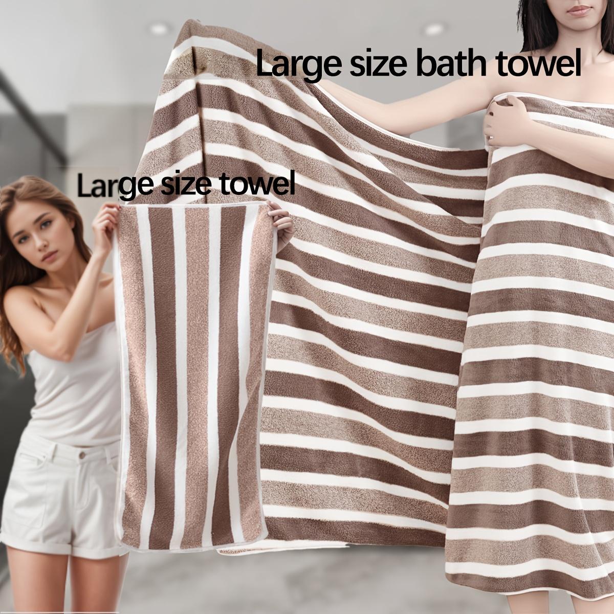 2PCS Large Coral Fleece Towel Set, Soft and Absorbent Adult Shower Towel Contemporary Striped, Quick-Dry, Perfect for Bathroom
2PCS Large Coral Fleece Towel Set, Soft and Absorbent Adult Shower Towel Contemporary Striped, Quick-Dry, Perfect for Bathroom
