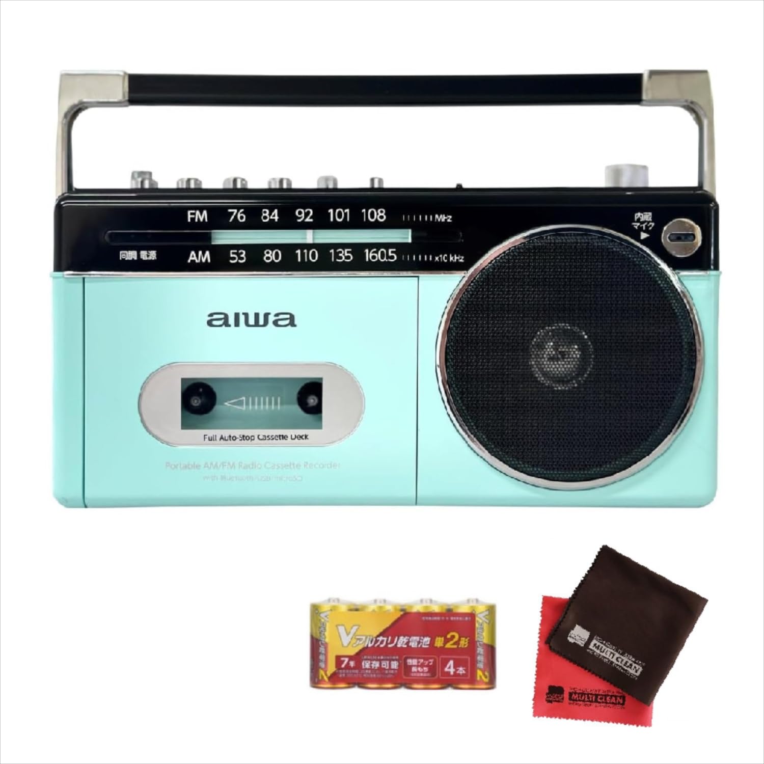 AIWA Radio Cassette Player RCP3 Pastel Green 4 D Batteries Included Cloth Set Audio-G GAA4-RCP0003(PG)
AIWA Radio Cassette Player RCP3 Pastel Green 4 D Batteries Included Cloth Set Audio-G GAA4-RCP0003(PG)