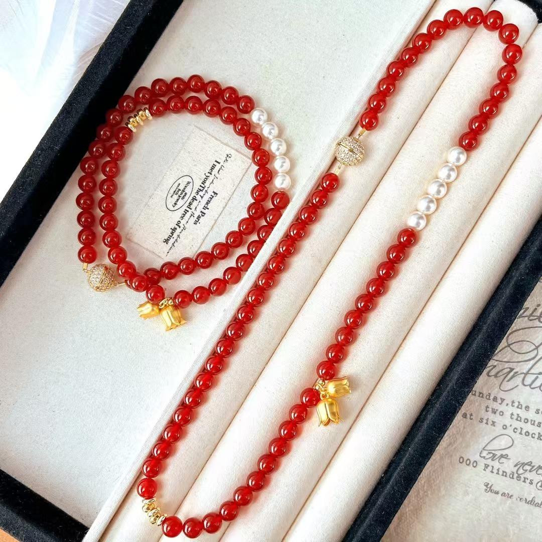 Vintage High Quality Natural Chalcedony Artificial Crystal Collarbone Chain Necklace Sweater Chain
Vintage High Quality Natural Chalcedony Artificial Crystal Collarbone Chain Necklace Sweater Chain