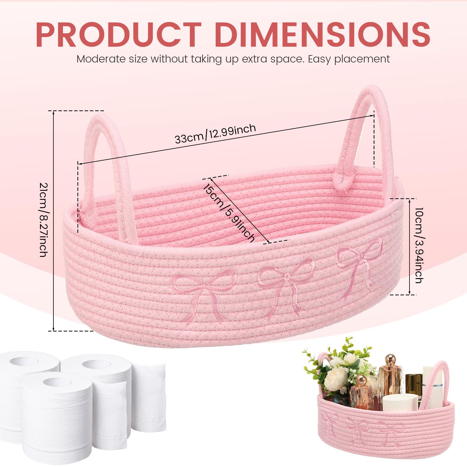 Oval Woven Bathroom Storage Basket Bow Decor Toilet Paper Storage Basket with Handle Desktop Organizer for Toys Cosmetics Etc
Oval Woven Bathroom Storage Basket Bow Decor Toilet Paper Storage Basket with Handle Desktop Organizer for Toys Cosmetics Etc