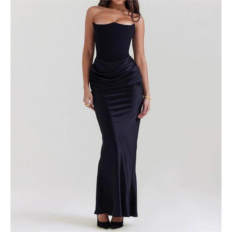women s Solid Color Strapless Ruched Bodycon Maxi Dress Sleeveless Mermaid Evening Party Gown XL
women s Solid Color Strapless Ruched Bodycon Maxi Dress Sleeveless Mermaid Evening Party Gown XL