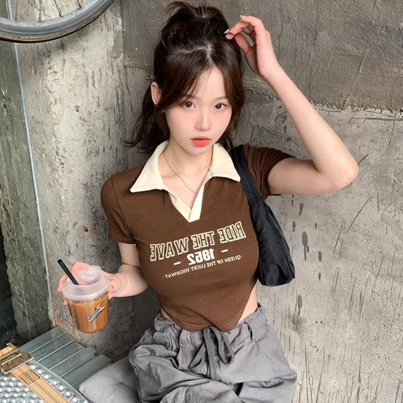 Women s Summer Spicy Girl Polo Collar Color Block Short Sleeve Irregular Slimming Top 3XL
Women s Summer Spicy Girl Polo Collar Color Block Short Sleeve Irregular Slimming Top 3XL