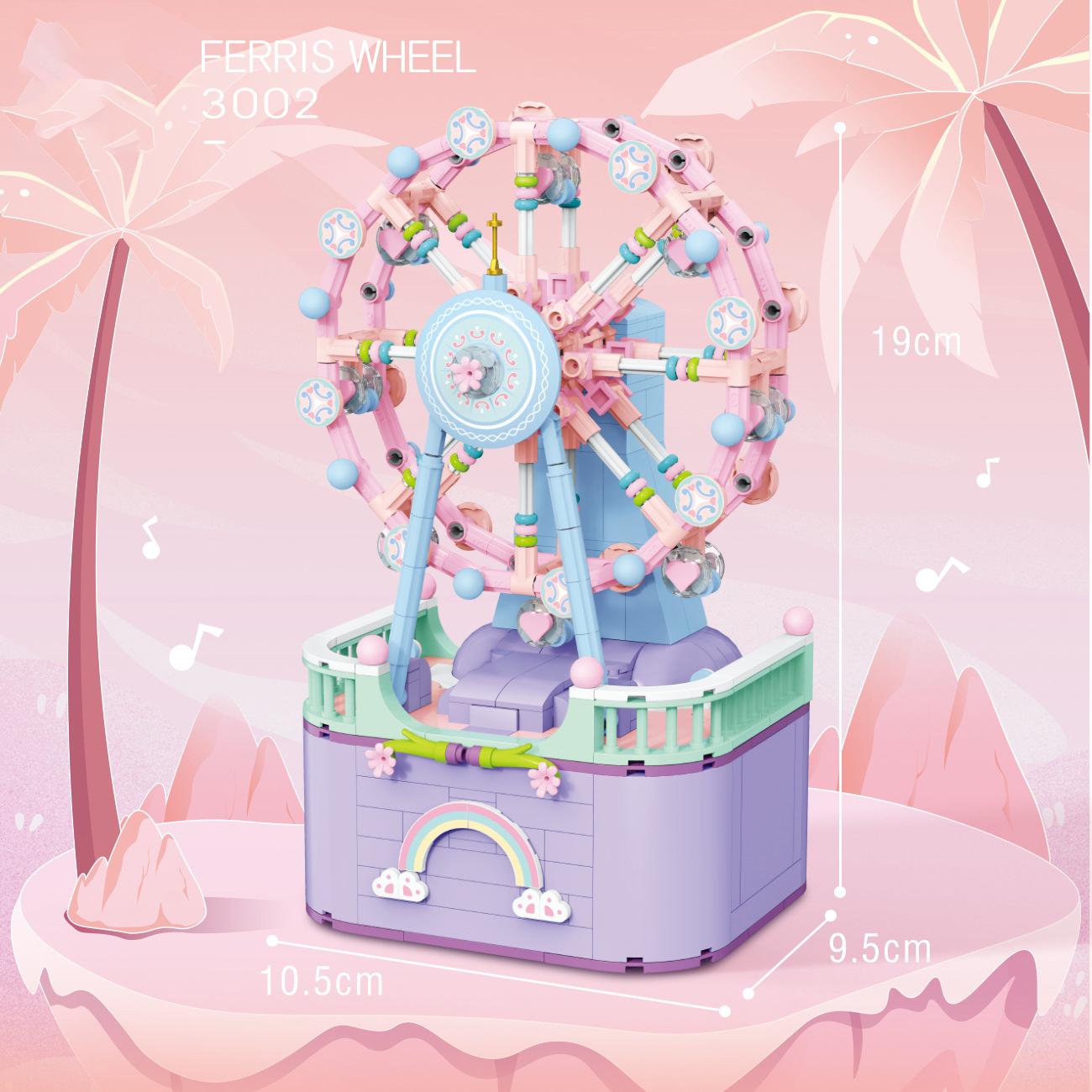 Amusement Park Small Block Creative Music Box Merry-Go-Round Carousel Ferris Wheels Construction Construction Blocks Toys For Present
Amusement Park Small Block Creative Music Box Merry-Go-Round Carousel Ferris Wheels Construction Construction Blocks Toys For Present