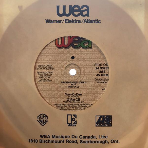 7inch Record GRACE JayODee 2493237PROMO WEA 1984 Canada Rock Used
7inch Record GRACE JayODee 2493237PROMO WEA 1984 Canada Rock Used
