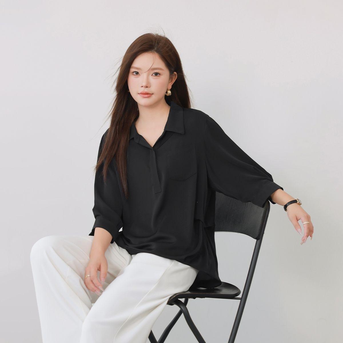Unique, beautiful and good-looking large-size women s clothing, new spring and summer new fat mm drape split top shirt 4XL чорний
Unique, beautiful and good-looking large-size women s clothing, new spring and summer new fat mm drape split top shirt 4XL чорний