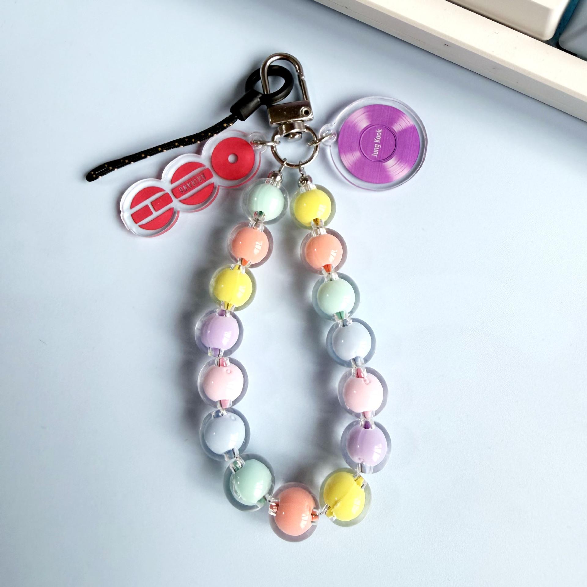 BTS Album Record Beaded Keychain, Cute Macaron Pastel Bead Chain Charm with Mini Vinyl Disc Pendant, Kpop Fans Bag Accessory JUNGKOOK
BTS Album Record Beaded Keychain, Cute Macaron Pastel Bead Chain Charm with Mini Vinyl Disc Pendant, Kpop Fans Bag Accessory JUNGKOOK