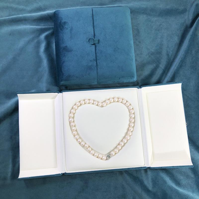 Velvet fabric double button pearl box, peacock blue necklace jewelry box, necklace gift box for mom 1
Velvet fabric double button pearl box, peacock blue necklace jewelry box, necklace gift box for mom 1
