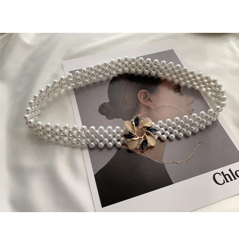 Pearl Waist Chain Ladies Belt Fashion Dress Decorative Rhinestone Elastic Beaded Elastic Waist Seal 60-80cm
Pearl Waist Chain Ladies Belt Fashion Dress Decorative Rhinestone Elastic Beaded Elastic Waist Seal 60-80cm