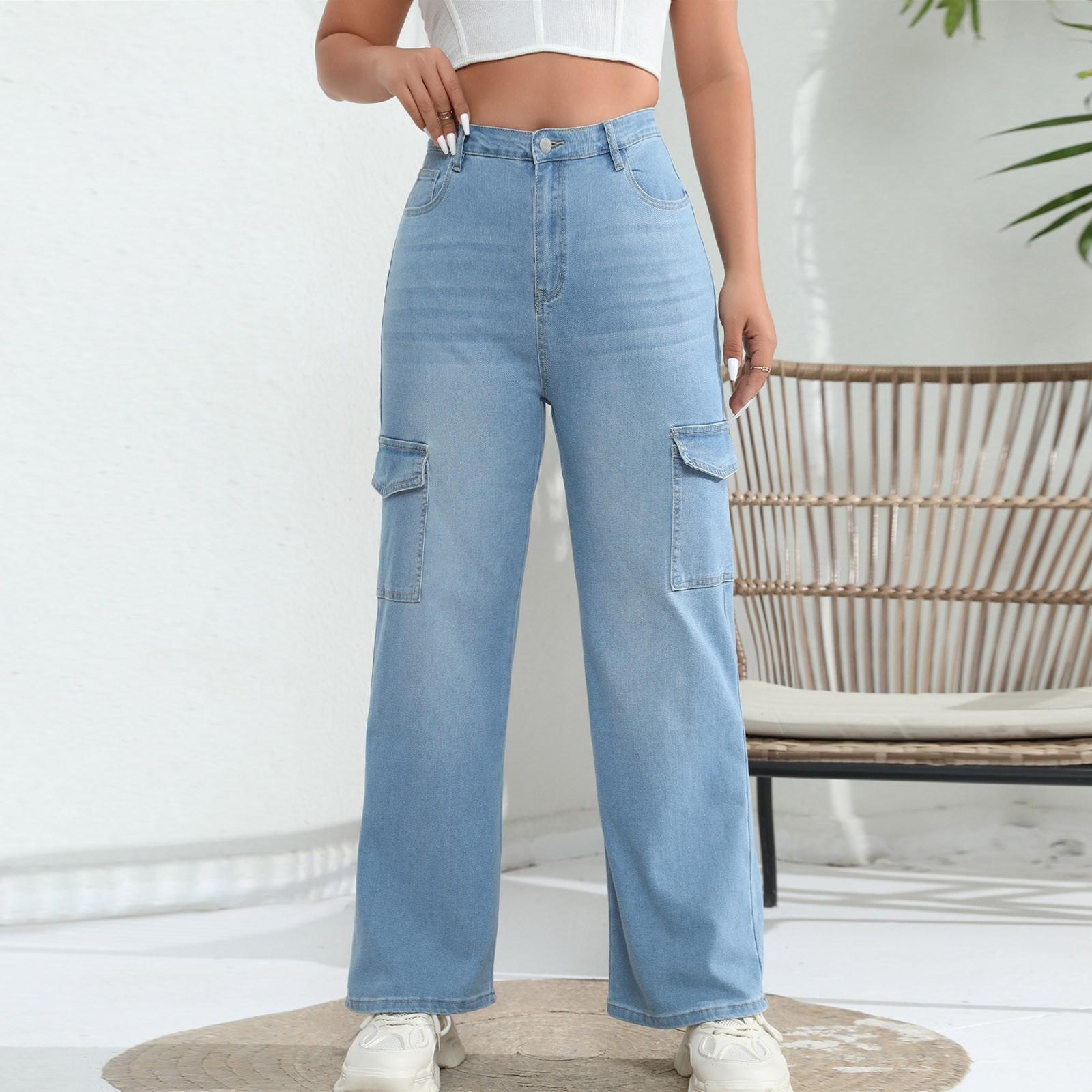 Ladies Solid Color Casual Versatile Mid Waist Pleated Slightly Flared Jeans L світло-синій колір
Ladies Solid Color Casual Versatile Mid Waist Pleated Slightly Flared Jeans L світло-синій колір