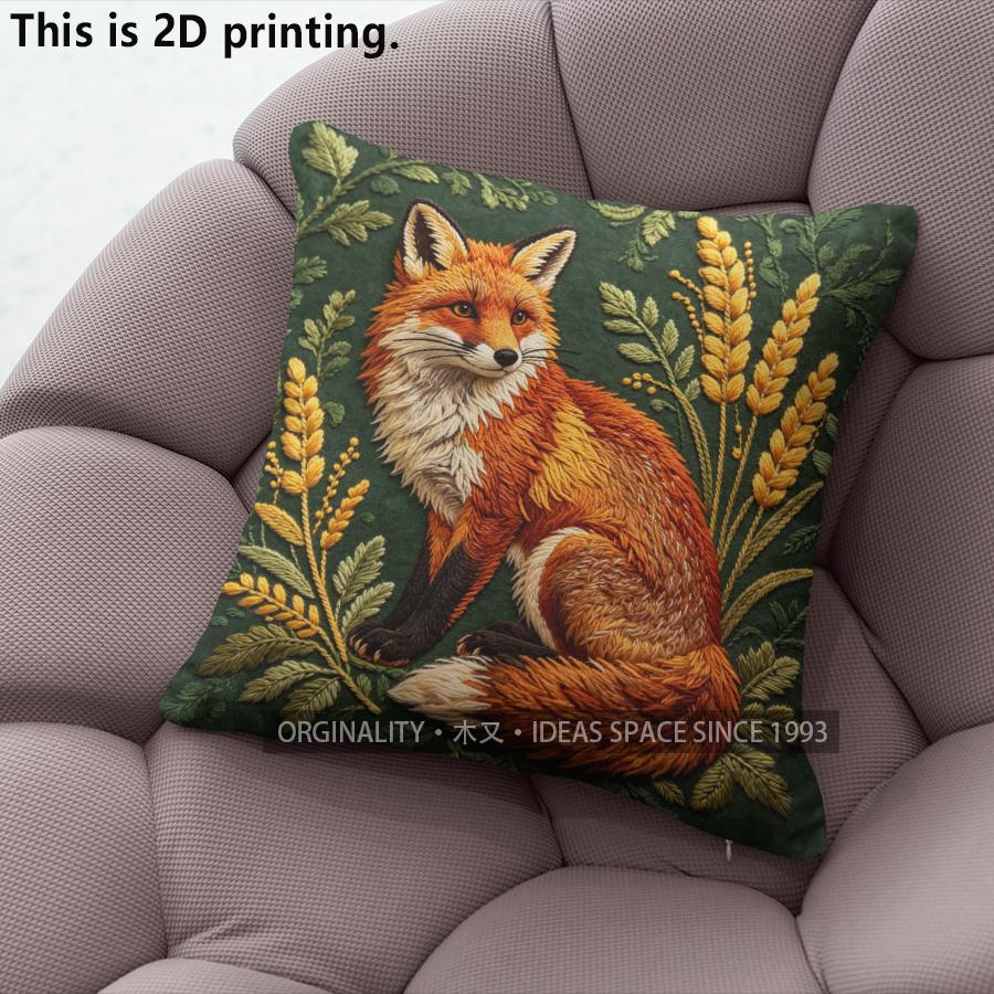 Vintage Embroidery Fox Decorative Throw Pillow Covers Pattern Cushion Cover Suitable for Sofa Bedroom Car Pillow Cover 40x40cm
Vintage Embroidery Fox Decorative Throw Pillow Covers Pattern Cushion Cover Suitable for Sofa Bedroom Car Pillow Cover 40x40cm