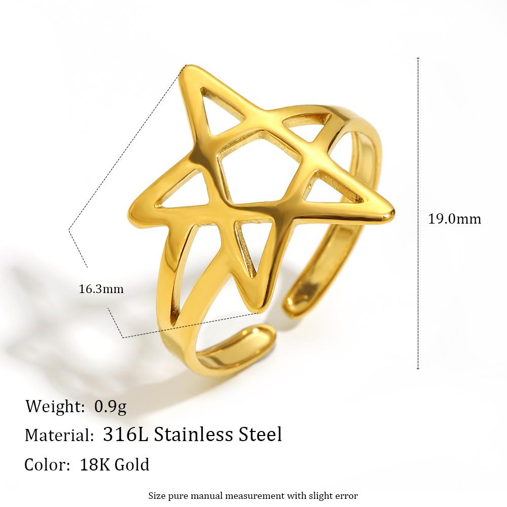 MamacitaSlay 316L Stainless Steel Hollow Out Pentagram Adjustable Ring Party Waterproof Jewelry Women s Unique Cool Ring Gift resizable золотий
MamacitaSlay 316L Stainless Steel Hollow Out Pentagram Adjustable Ring Party Waterproof Jewelry Women s Unique Cool Ring Gift resizable золотий