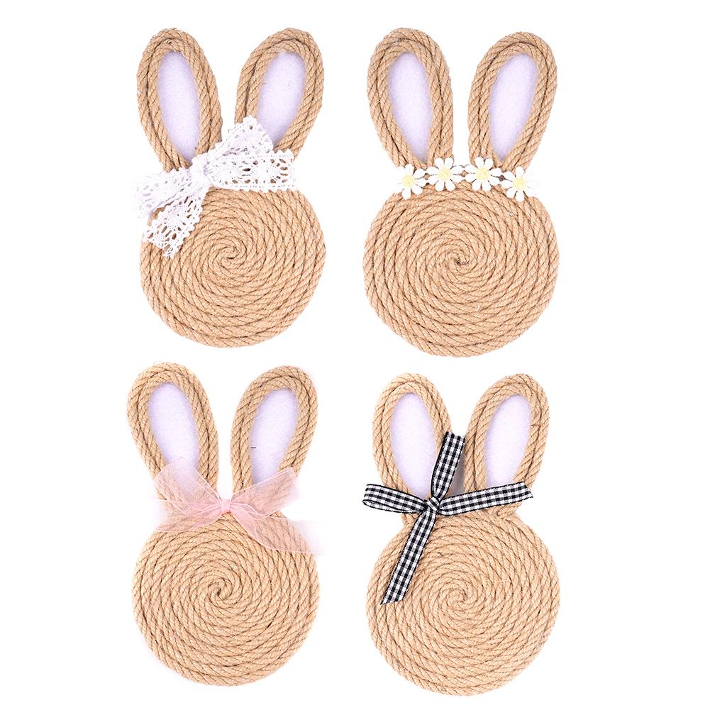 4Pcs Jute rope rabbit coasters Table Mat Pad Cloth Cup Doily Tea Dining Coaster Mug Tablecloth Placemat Kitchen Easter Decor
4Pcs Jute rope rabbit coasters Table Mat Pad Cloth Cup Doily Tea Dining Coaster Mug Tablecloth Placemat Kitchen Easter Decor
