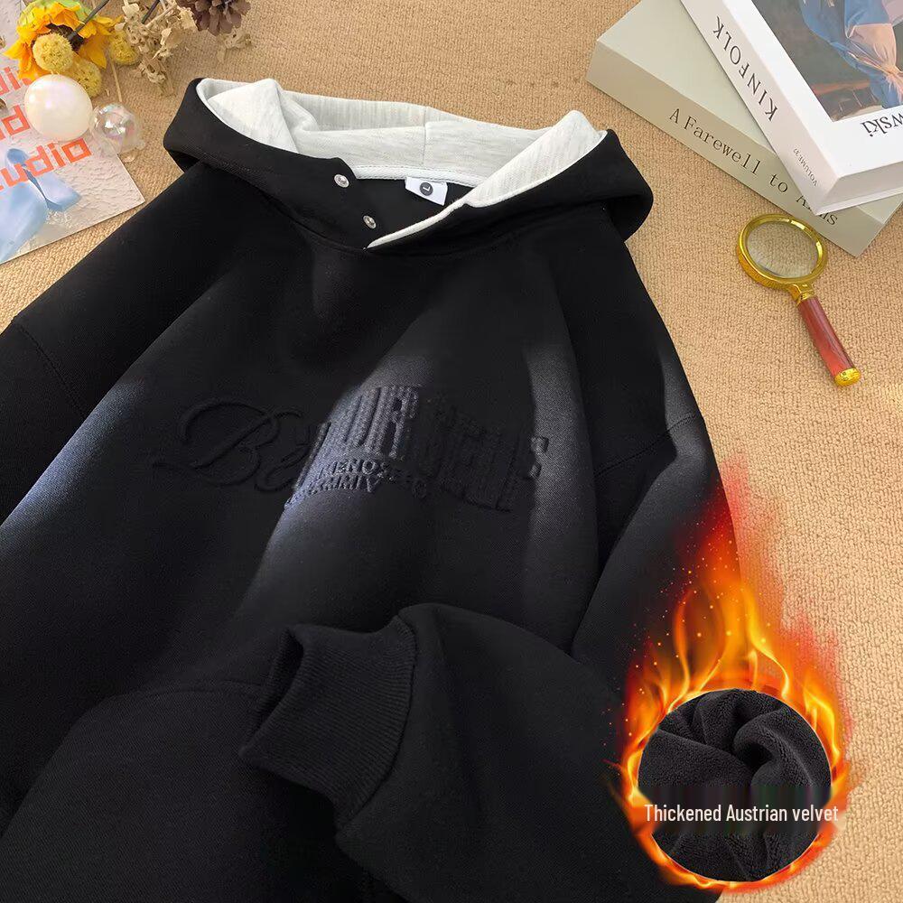 Unisex Dark Blue Fleece-Lined Hooded Sweatshirt, Thickened for Autumn/Winter, Heavyweight Casual Outerwear 3XL
Unisex Dark Blue Fleece-Lined Hooded Sweatshirt, Thickened for Autumn/Winter, Heavyweight Casual Outerwear 3XL