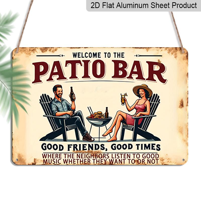 2D Flat Welcome To The Patio Bar Vintage Aluminium Metal Sign - 8x12 Inches, Perfect for BBQs & Great Music Lovers, Ideal Wall Decor for Home 20*30cm
2D Flat Welcome To The Patio Bar Vintage Aluminium Metal Sign - 8x12 Inches, Perfect for BBQs & Great Music Lovers, Ideal Wall Decor for Home 20*30cm