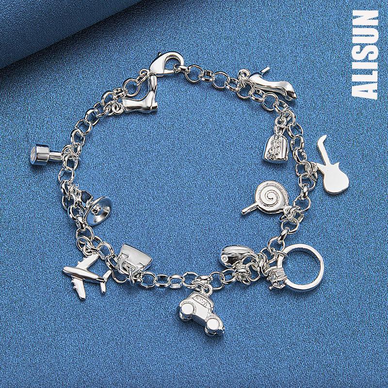 925 пробы стерлингового серебра колокольчики для обуви замки для самолетов автомобильные кольца в виде рыбок леденцы гитарные браслеты модные свадебные украшения 20CM
925 пробы стерлингового серебра колокольчики для обуви замки для самолетов автомобильные кольца в виде рыбок леденцы гитарные браслеты модные свадебные украшения 20CM