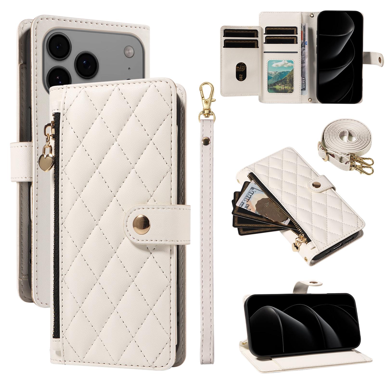 For iPhone 17 Pro Max Wallet Case with Straps, Rhombus Leather Stand Phone Cover A
For iPhone 17 Pro Max Wallet Case with Straps, Rhombus Leather Stand Phone Cover A