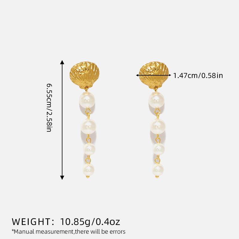 Luxury Waterproof Pearls Tassel Drop Stainless Steel Shell Earrings Handmade Premium Zircon Women Gift
Luxury Waterproof Pearls Tassel Drop Stainless Steel Shell Earrings Handmade Premium Zircon Women Gift