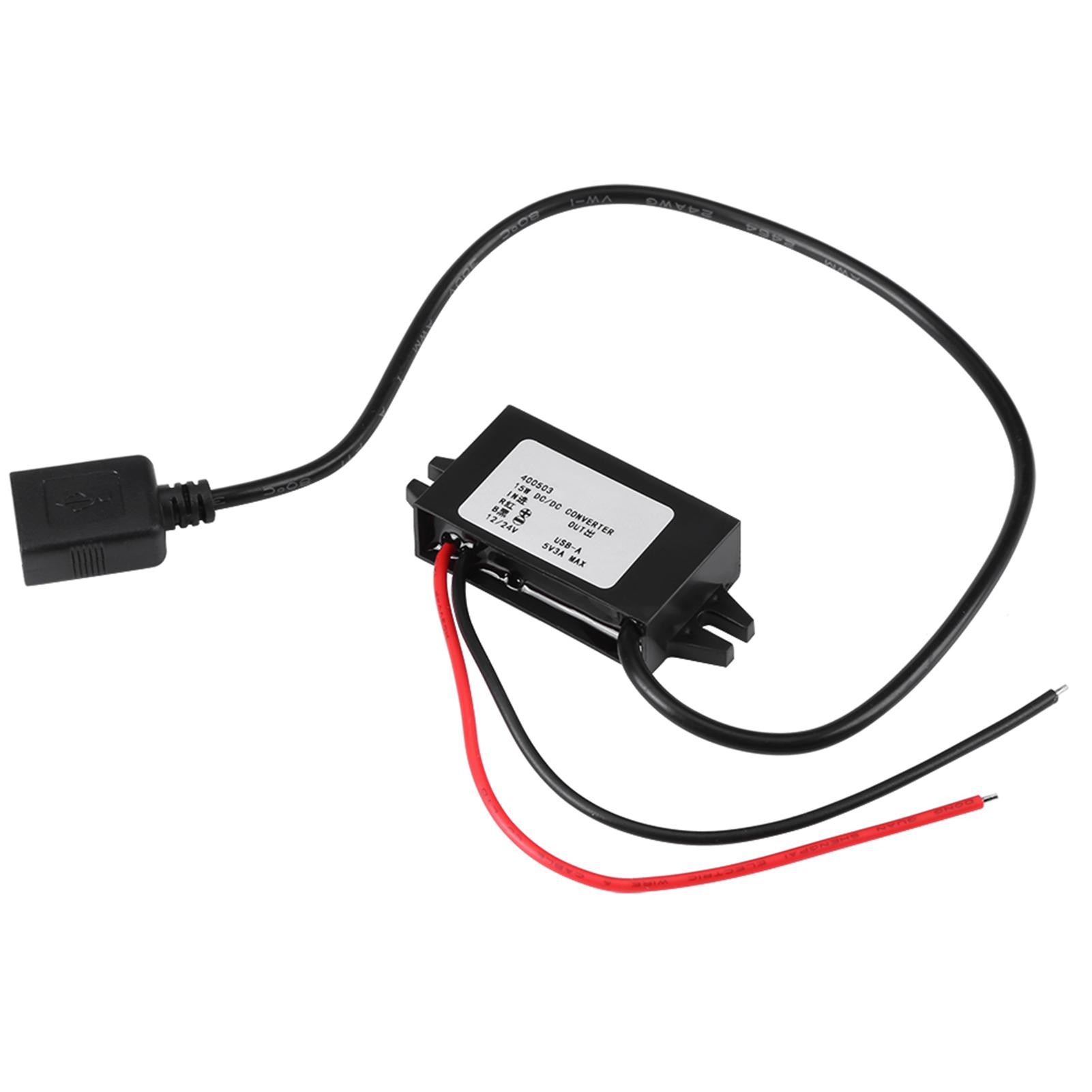 1pc DC DC Buck Adapter 12V 24V to USB 5V 3A Converter Regulator Cable Wires
1pc DC DC Buck Adapter 12V 24V to USB 5V 3A Converter Regulator Cable Wires