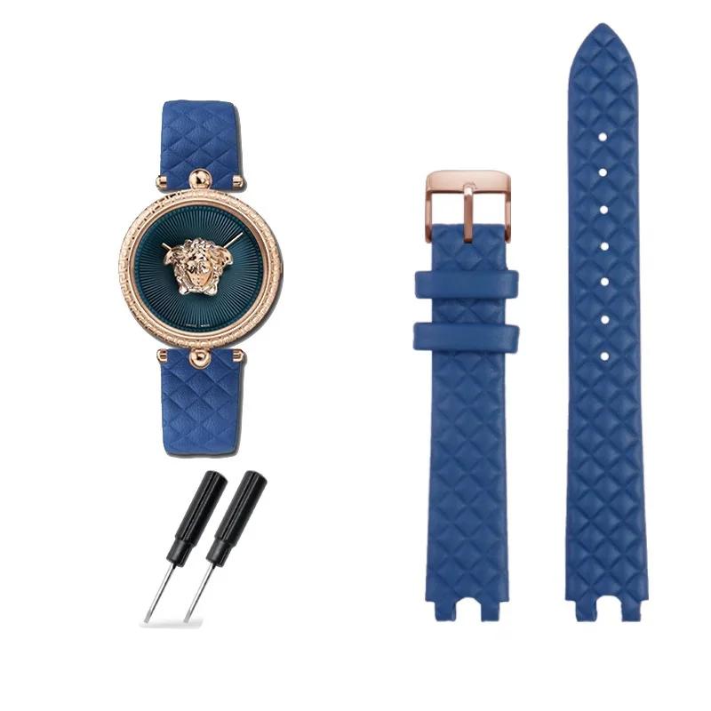 16 мм 18 мм ремешок из натуральной кожи для часов Versace Vanitas Micro VQM удобный женский U-образный интерфейс ремешок для часов браслет 16mm