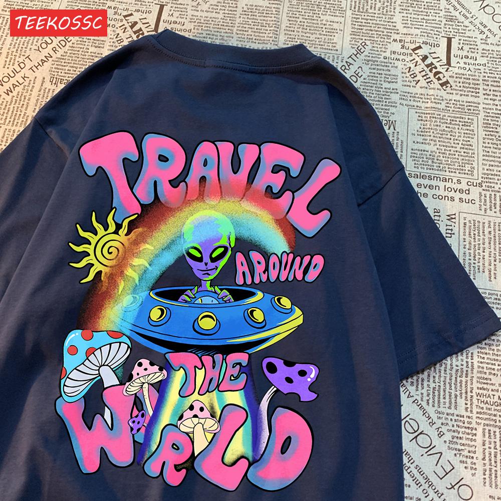 Fashion Cotton Woman TShirts Alien Ufo Travel Around The World Prints Short Sleeve ONeck Soft Breathable Street Female Clothes 4XL
Fashion Cotton Woman TShirts Alien Ufo Travel Around The World Prints Short Sleeve ONeck Soft Breathable Street Female Clothes 4XL