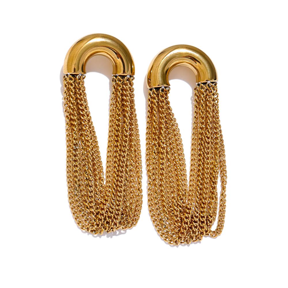 Yhpup Hypoallergenic 316L Stainless Steel Tassel Chain Long Drop Dangle Earrings Waterproof Personalized Fashion Daily Jewelry
Yhpup Hypoallergenic 316L Stainless Steel Tassel Chain Long Drop Dangle Earrings Waterproof Personalized Fashion Daily Jewelry