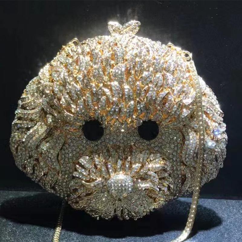 Hollow Out Poddle/Doggy Face Diamond Women Clutches Bags Crystal Gold/Silver Wedding Bridal Purses Lady Rhinestone Handbags
Hollow Out Poddle/Doggy Face Diamond Women Clutches Bags Crystal Gold/Silver Wedding Bridal Purses Lady Rhinestone Handbags