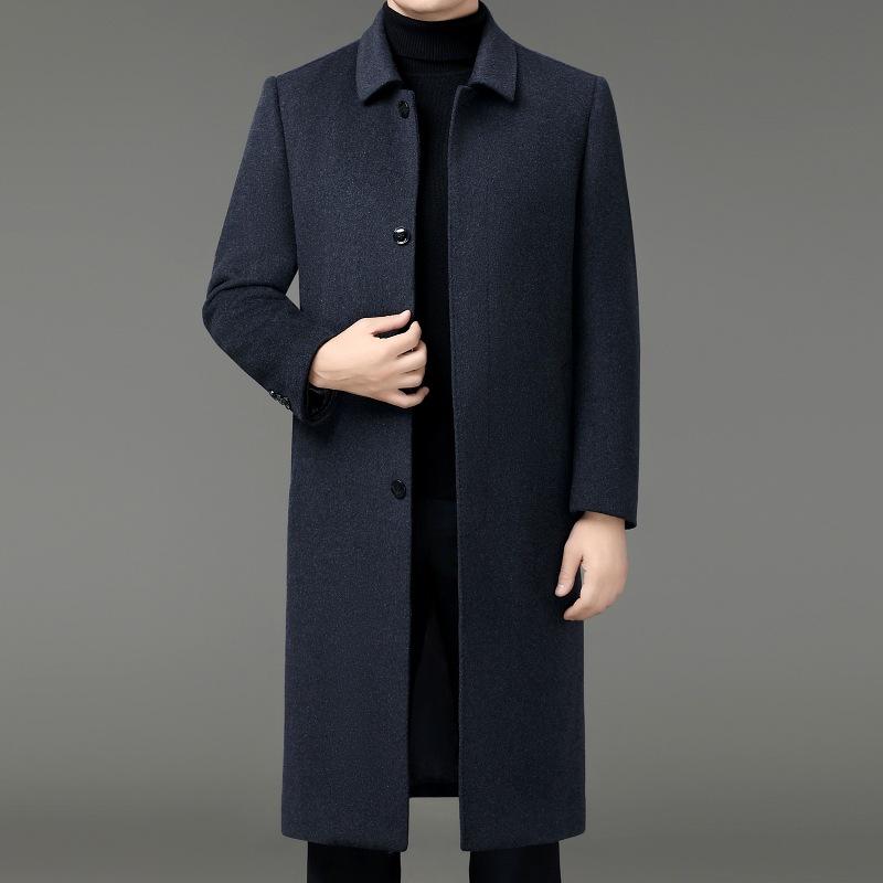 Двустороннее кашемировое пальто с лацканами, мужское длинное выше колена, со съемной подкладкой, деловое пальто, шерстяная ветровка для людей среднего возраста 195
Двустороннее кашемировое пальто с лацканами, мужское длинное выше колена, со съемной подкладкой, деловое пальто, шерстяная ветровка для людей среднего возраста 195