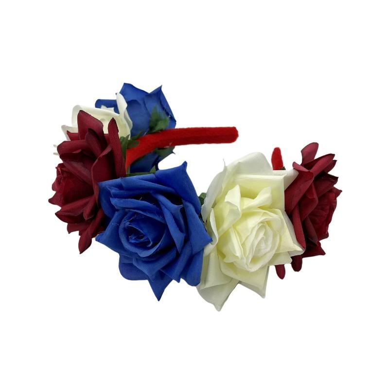 European and American fashion rainbow simulation rose flower headband bridal holiday party dress up wreath headgear
European and American fashion rainbow simulation rose flower headband bridal holiday party dress up wreath headgear