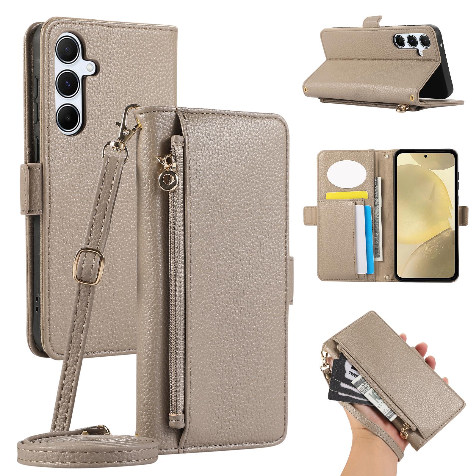 For Samsung Galaxy A15 5G/4G Wallet Phone Case Shockproof TPU+PU Leather Flip Cover with Mirror,Strap Khaki
For Samsung Galaxy A15 5G/4G Wallet Phone Case Shockproof TPU+PU Leather Flip Cover with Mirror,Strap Khaki