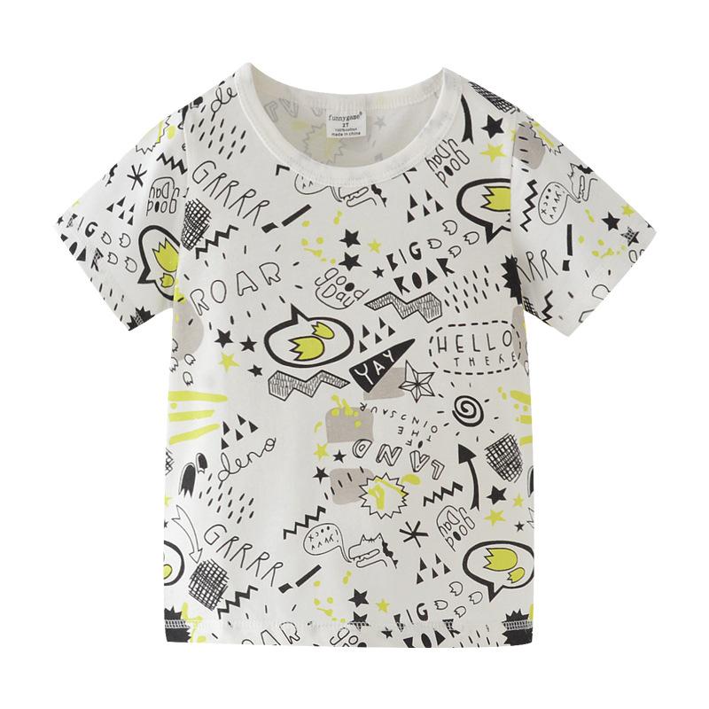 Summer European and American style children s T-shirt round neck printed short-sleeved boy s bottoming shirt 100
Summer European and American style children s T-shirt round neck printed short-sleeved boy s bottoming shirt 100