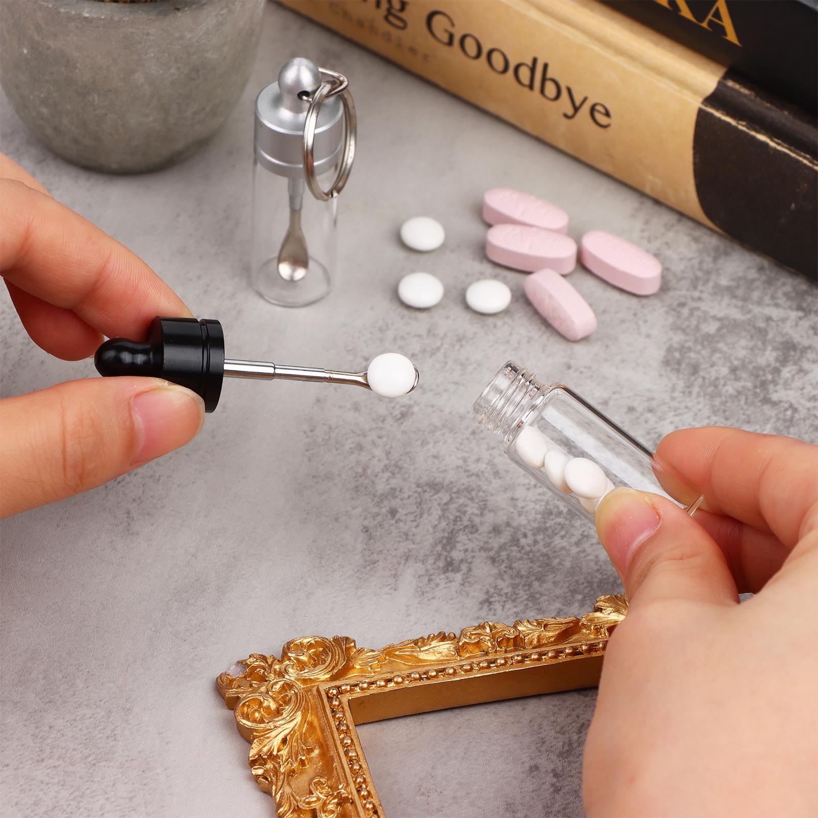 Portable Pill Cases Mini Glass Vials With Spoons Waterproof Pill Holder Pocket Pill Dispenser Pocket Pill Boxes Keychain Pill Bo
Portable Pill Cases Mini Glass Vials With Spoons Waterproof Pill Holder Pocket Pill Dispenser Pocket Pill Boxes Keychain Pill Bo