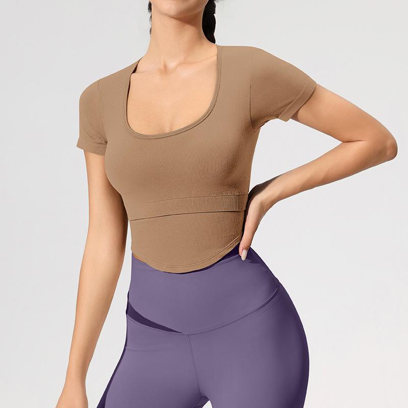 Женский фитнес-топ с коротким рукавом и нагрудными вкладышами для йоги Large
Женский фитнес-топ с коротким рукавом и нагрудными вкладышами для йоги Large
