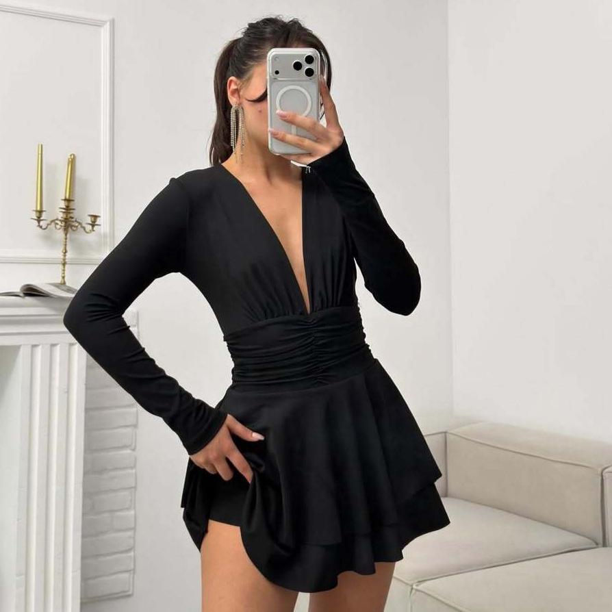2026 Spring Women s Slim-fit Pleated Jumpsuit Dress with Waist-cinching M чорний
2026 Spring Women s Slim-fit Pleated Jumpsuit Dress with Waist-cinching M чорний