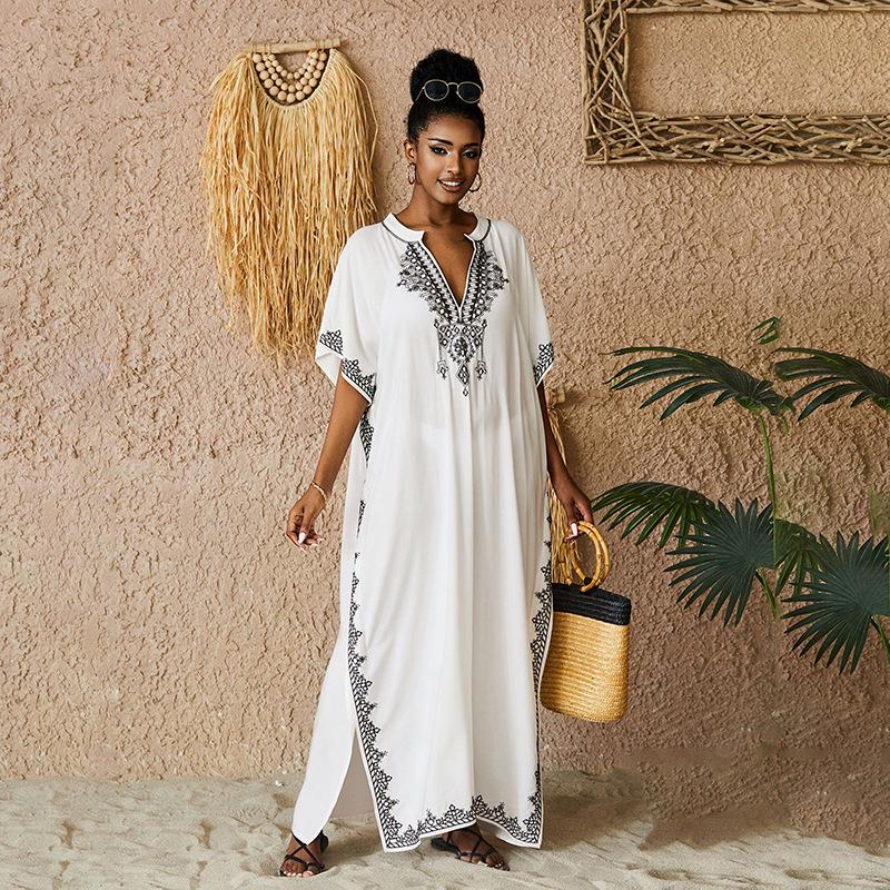 Вышитый вискозный пляжный халат в европейском и американском стиле для женщин One Size белый
Вышитый вискозный пляжный халат в европейском и американском стиле для женщин One Size белый
