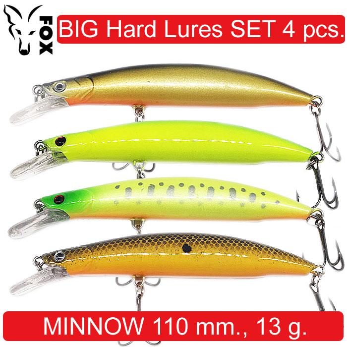 Super Hard Lures MINNOW 110mm SET 4 ПК. Набір пластикових приманок для риболовлі 4 pcs різнокольоровий
Super Hard Lures MINNOW 110mm SET 4 ПК. Набір пластикових приманок для риболовлі 4 pcs різнокольоровий