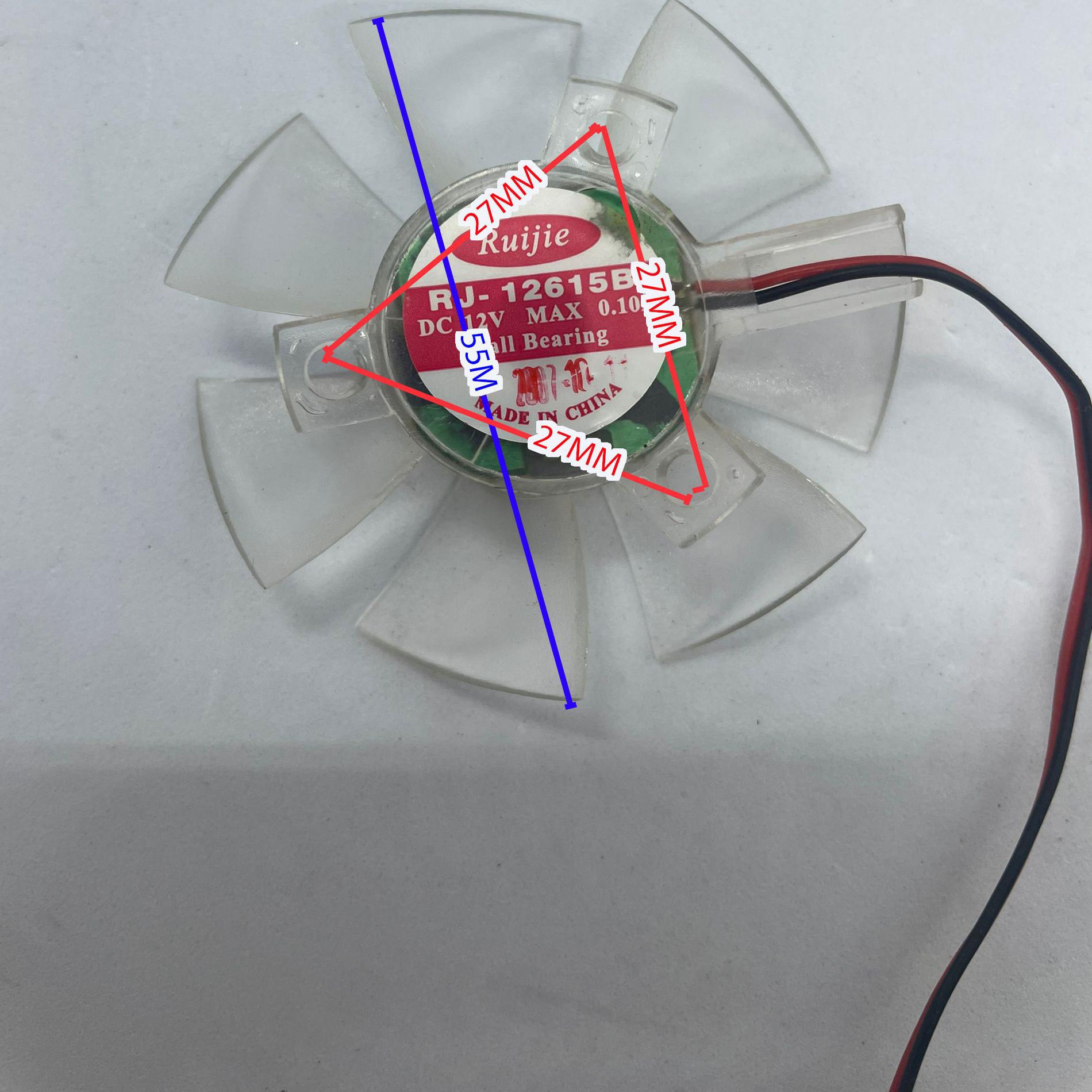 Maxsun 9300 Graphics Card Fan 55mm x 27mm for 9400GT NX7600GT RJ-1261 Enhanced Edition Custom Head and Wire Modification
Maxsun 9300 Graphics Card Fan 55mm x 27mm for 9400GT NX7600GT RJ-1261 Enhanced Edition Custom Head and Wire Modification