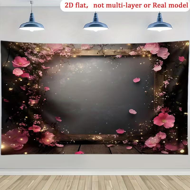 2D Dark Floral Tapestry Pink Rose Frame with Glowing Fairy Lights Party Background Cloth 47.2x31.5inch/120*80cm
2D Dark Floral Tapestry Pink Rose Frame with Glowing Fairy Lights Party Background Cloth 47.2x31.5inch/120*80cm
