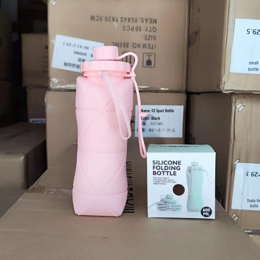 Портативная складная силиконовая спортивная бутылка для воды большой вместимости 600ml розовый
Портативная складная силиконовая спортивная бутылка для воды большой вместимости 600ml розовый