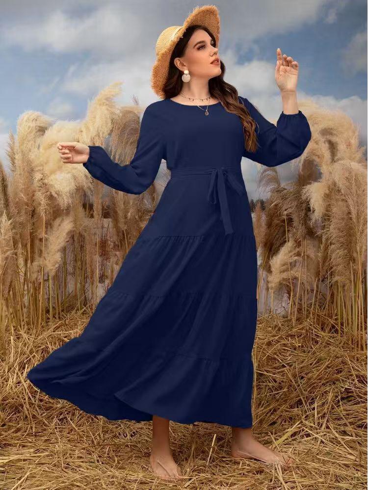 Plus Size European & American Autumn/Winter Solid Color Long Sleeve Casual Women s Dress 2025 5XL Темно-синій
Plus Size European & American Autumn/Winter Solid Color Long Sleeve Casual Women s Dress 2025 5XL Темно-синій