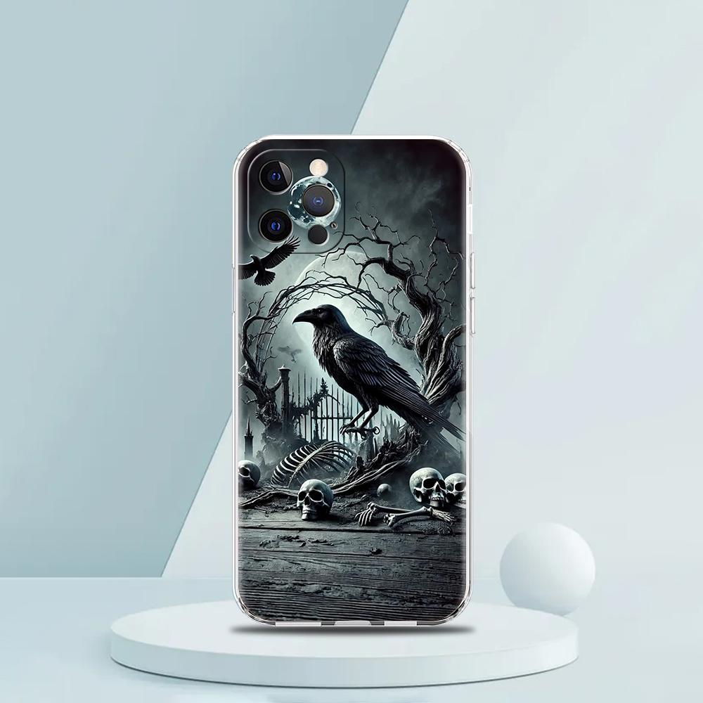 Soft TPU Transparent Phone Case Cover for iPhone 16 15 14 13 12 11 Pro Max XR 8 7 Plus XR Shockproof Shell Raven Crow Skull Bags iPhone 12 Pro
Soft TPU Transparent Phone Case Cover for iPhone 16 15 14 13 12 11 Pro Max XR 8 7 Plus XR Shockproof Shell Raven Crow Skull Bags iPhone 12 Pro