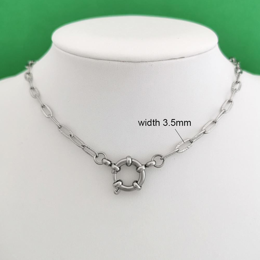 Spring Sailor Clasp Necklace Women Men Choker Stainless Steel Geometric Paperclip Link Chain Rolo PVD Gold Color necklace 45cm
Spring Sailor Clasp Necklace Women Men Choker Stainless Steel Geometric Paperclip Link Chain Rolo PVD Gold Color necklace 45cm