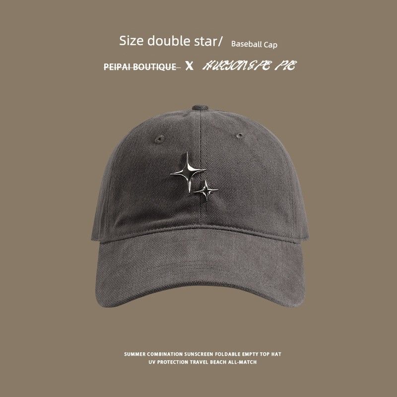 Baseball Cap Female Online Influencer Easiest for Match Face Slimming Spring and Summer Sun Protection Hat Outdoor Travel Wide Brim Peaked Cap for Men C2851 size double star baseball cap Gray All yards
Baseball Cap Female Online Influencer Easiest for Match Face Slimming Spring and Summer Sun Protection Hat Outdoor Travel Wide Brim Peaked Cap for Men C2851 size double star baseball cap Gray All yards