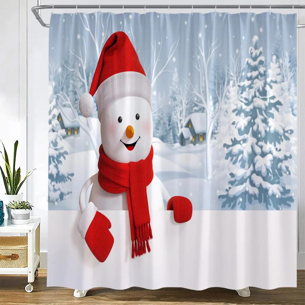 Christmas Shower Curtains Funny Snowman Fir Branch Gift Xmas Ball New Year Holiday Fabric Home Bathroom Decor W60H190(CM)-1 Pcs
Christmas Shower Curtains Funny Snowman Fir Branch Gift Xmas Ball New Year Holiday Fabric Home Bathroom Decor W60H190(CM)-1 Pcs