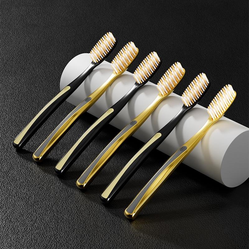 8/4/2 Packs of High-End Luxury Black Gold Adult Soft-Bristled Toothbrushes with Metal Texture and Non-Slip Handle Design, Super Sof
8/4/2 Packs of High-End Luxury Black Gold Adult Soft-Bristled Toothbrushes with Metal Texture and Non-Slip Handle Design, Super Sof