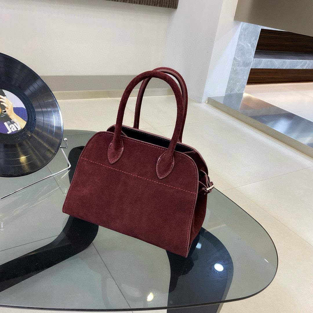 Женская сумка из натуральной кожи в стиле ретро - большая вместимость, матовая коровья кожа, модная сумка для поездок на работу на осень/зиму 25L*18W*18H CM вино красного
