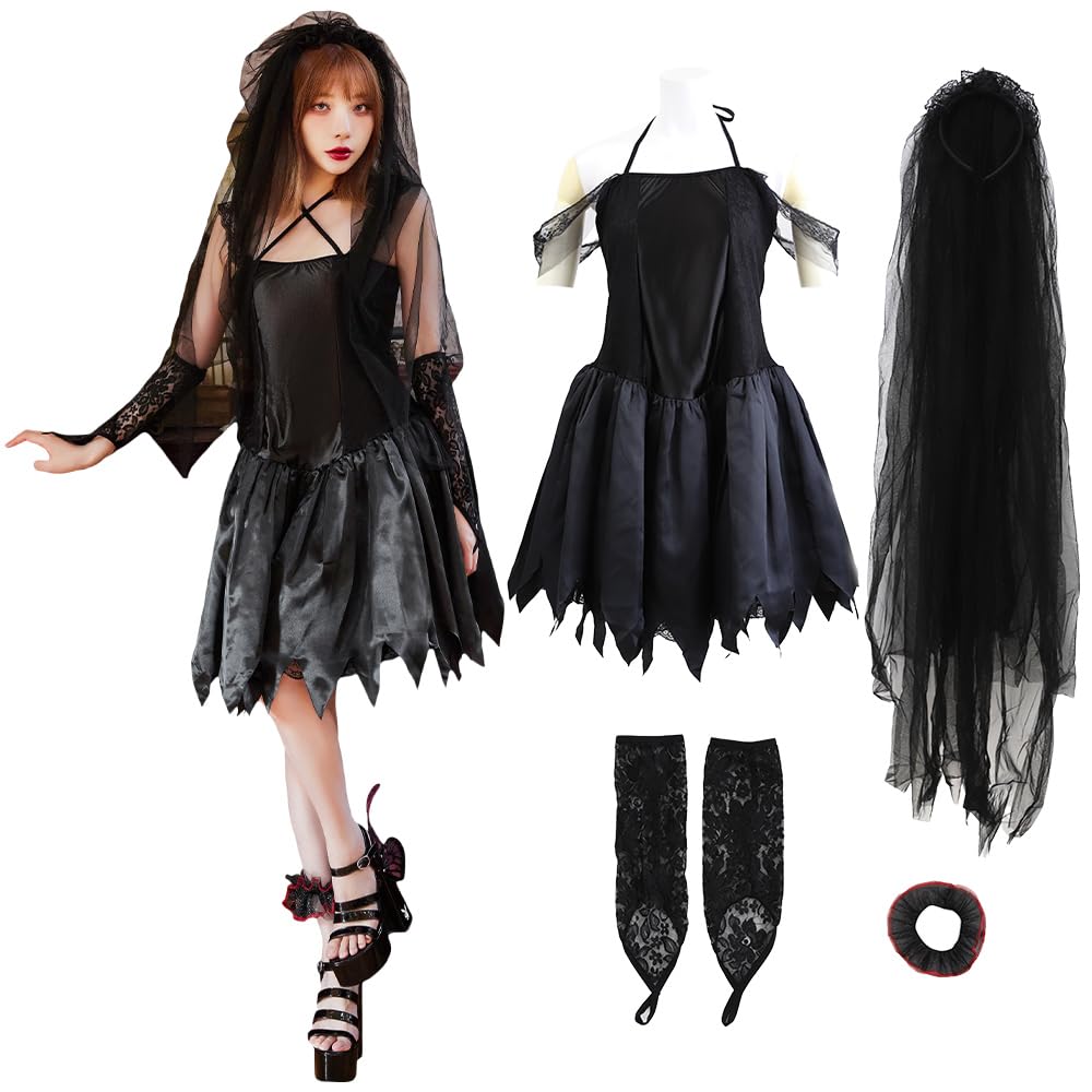 Brightlara Halloween Cosplay Costume, Bride, Wedding Dress, Zombie Bride, Women s Costume, cos056-BK-XL
Brightlara Halloween Cosplay Costume, Bride, Wedding Dress, Zombie Bride, Women s Costume, cos056-BK-XL