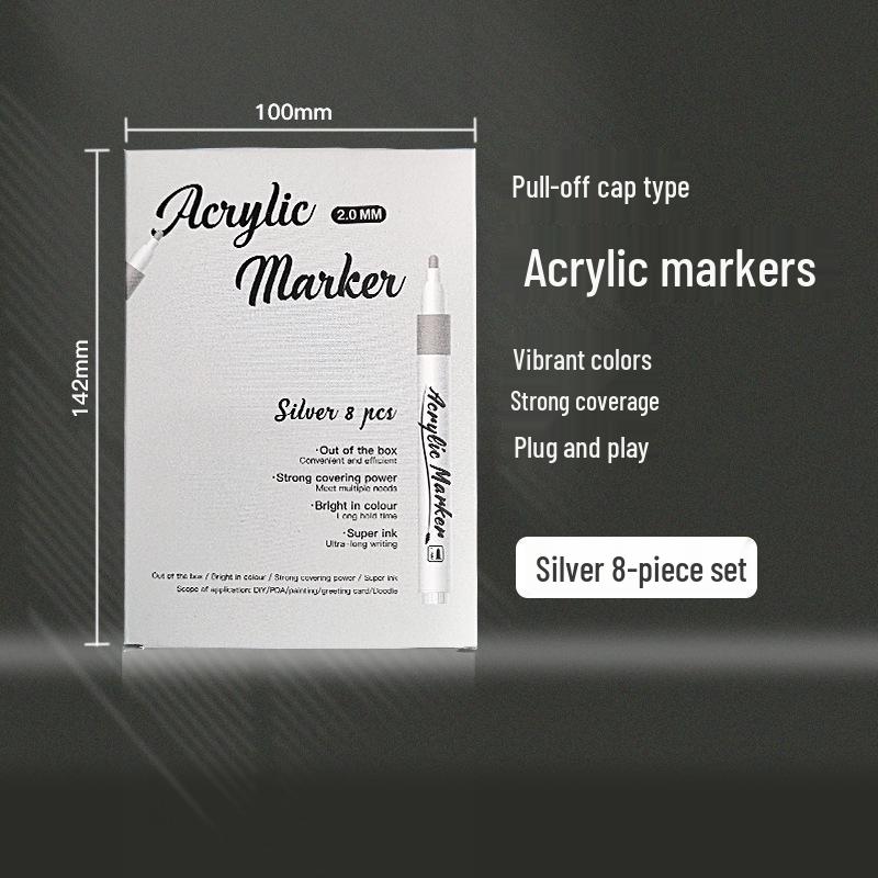 Monochrome Highlight Waterproof Marker Pens - Gold, Silver, White, Stackable, Acrylic Art Supplies for Students
Monochrome Highlight Waterproof Marker Pens - Gold, Silver, White, Stackable, Acrylic Art Supplies for Students
