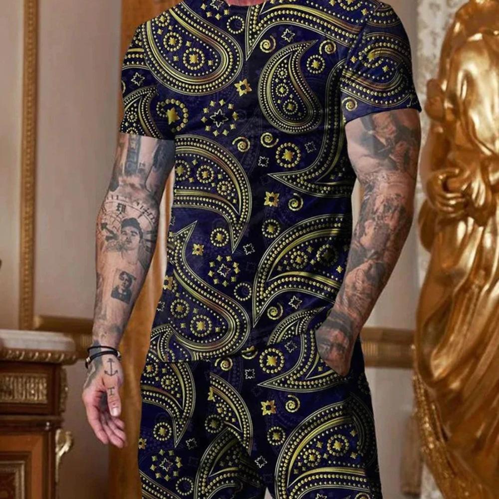 Summer Men s Clothing Two Piece Sets Casual T-Shirt + Shorts Set Male Sports Suit Fashion Short Sleeve Tracksuit Holiday Clothes
Summer Men s Clothing Two Piece Sets Casual T-Shirt + Shorts Set Male Sports Suit Fashion Short Sleeve Tracksuit Holiday Clothes