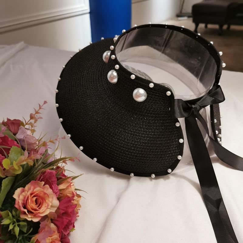 Women s Visor Sun Hat with Pearl & Bow Ribbon, Open Top Wide Brim Beach Hat, Vacation UV Protection Cap Adjustable чорний
Women s Visor Sun Hat with Pearl & Bow Ribbon, Open Top Wide Brim Beach Hat, Vacation UV Protection Cap Adjustable чорний